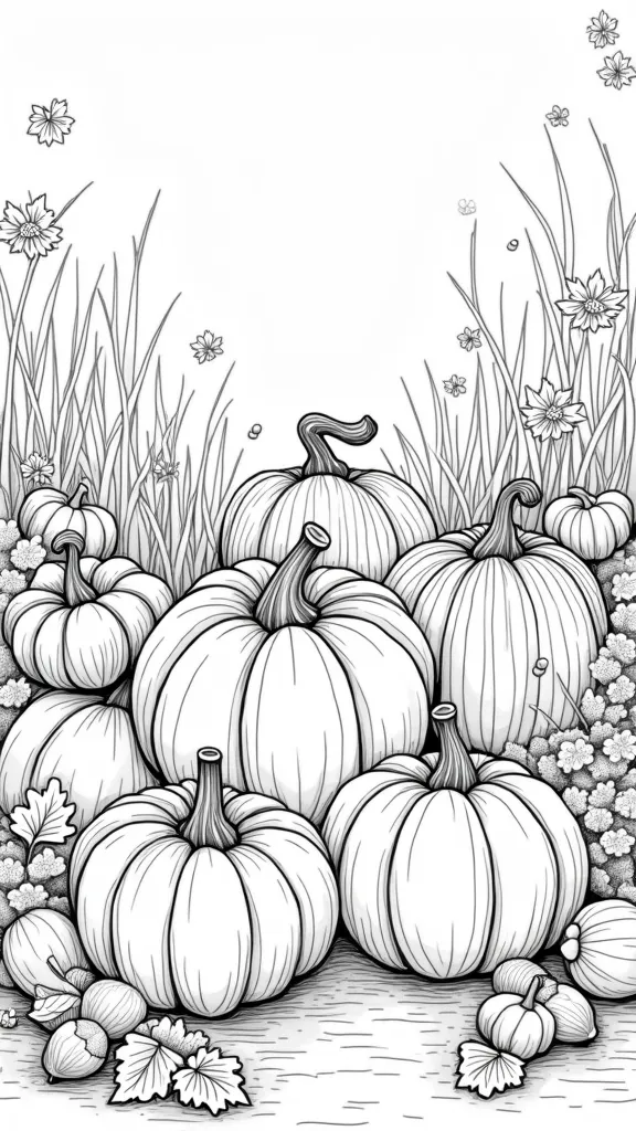 pumpkin coloring book page